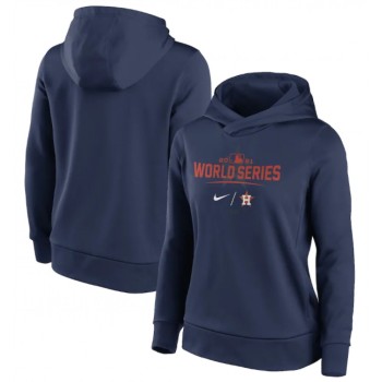Women's Houston Astros 2021 Navy World Series Bound Collection Dugout Pullover Hoodie(Run Small) Women's Houston Astros 2021 Navy World Series Bound Collection Dugout Pullover Hoodie(Run Small)