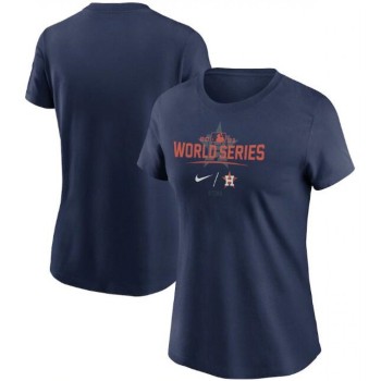 Women's Houston Astros 2021 Navy World Series Bound Collection Dugout T-Shirt(Run Small) Women's Houston Astros 2021 Navy World Series Bound Collection Dugout T-Shirt(Run Small)