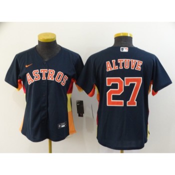 Women's Houston Astros #27 Jose Altuve 2020 Navy Cool Base Stitched MLB Jersey(Run Small) Women's Houston Astros #27 Jose Altuve 2020 Navy Cool Base Stitched MLB Jersey(Run Small)