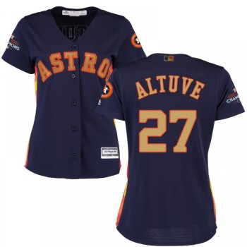 Women's Houston Astros #27 Jose Altuve Navy 2018 Gold Program Cool Base Stitched MLB Jersey Women's Houston Astros #27 Jose Altuve Navy 2018 Gold Program Cool Base Stitched MLB Jersey