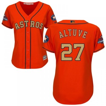 Women's Houston Astros #27 Jose Altuve Orange 2018 Gold Program Cool Base Stitched MLB Jersey Women's Houston Astros #27 Jose Altuve Orange 2018 Gold Program Cool Base Stitched MLB Jersey