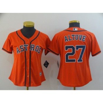 Women's Houston Astros #27 Jose Altuve Orange Cool Base Stitched MLB Jersey(Run Small) Women's Houston Astros #27 Jose Altuve Orange Cool Base Stitched MLB Jersey(Run Small)