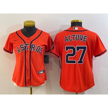 Women's Houston Astros #27 Jose Altuve Orange With Patch Cool Base Stitched Baseball Jersey(Run Small) Women's Houston Astros #27 Jose Altuve Orange With Patch Cool Base Stitched Baseball Jersey(Run Small)