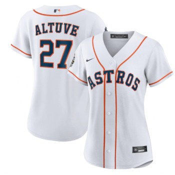 Women's Houston Astros #27 Jose Altuve White 2022 World Series Cool Base Stitched Baseball Jersey(Run Small) Women's Houston Astros #27 Jose Altuve White 2022 World Series Cool Base Stitched Baseball Jersey(Run Small)