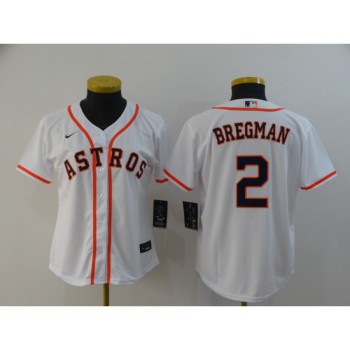 Women's Houston Astros #2 Alex Bregman 2020 White Cool Base Stitched MLB Jersey(Run Small) Women's Houston Astros #2 Alex Bregman 2020 White Cool Base Stitched MLB Jersey(Run Small)