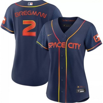 Women's Houston Astros #2 Alex Bregman 2022 Navy City Connect Stitched Jersey(Run Small) Women's Houston Astros #2 Alex Bregman 2022 Navy City Connect Stitched Jersey(Run Small)