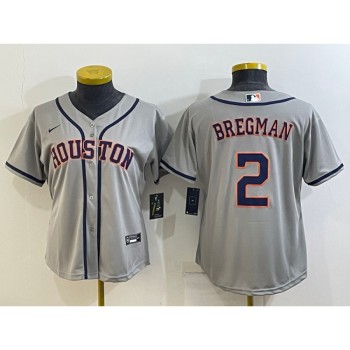 Women's Houston Astros #2 Alex Bregman Gray Cool Base Stitched Baseball Jersey(Run Small) Women's Houston Astros #2 Alex Bregman Gray Cool Base Stitched Baseball Jersey(Run Small)