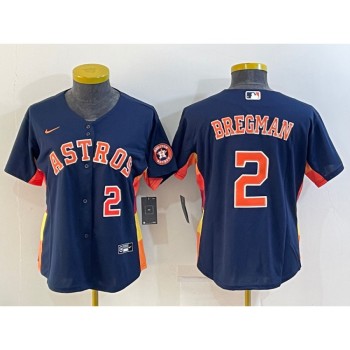 Women's Houston Astros #2 Alex Bregman Navy With Patch Cool Base Stitched Baseball Jersey(Run Small) Women's Houston Astros #2 Alex Bregman Navy With Patch Cool Base Stitched Baseball Jersey(Run Small)