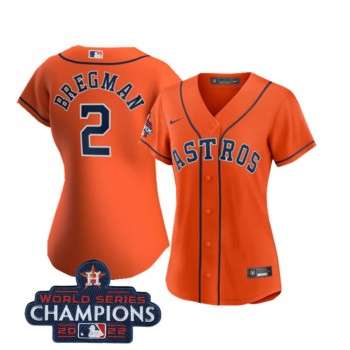 Women's Houston Astros #2 Alex Bregman Orange 2022 World Series Champions Cool Base Stitched Baseball Jersey(Run Small) Women's Houston Astros #2 Alex Bregman Orange 2022 World Series Champions Cool Base Stitched Baseball Jersey(Run Small)