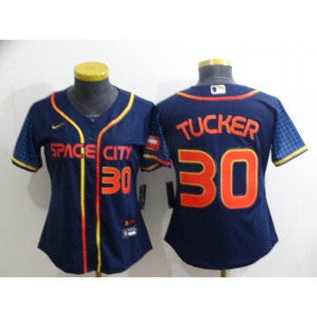 Women's Houston Astros #30 Kyle Tucker 2022 Navy City Connect Stitched Jersey(Run Small) Women's Houston Astros #30 Kyle Tucker 2022 Navy City Connect Stitched Jersey(Run Small)