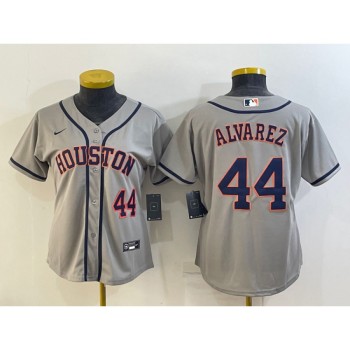 Women's Houston Astros #44 Yordan Alvarez Gray Cool Base Stitched Baseball Jersey(Run Small) Women's Houston Astros #44 Yordan Alvarez Gray Cool Base Stitched Baseball Jersey(Run Small)
