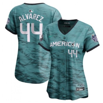 Women's Houston Astros #44 Yordan Alvarez Teal 2023 All-star Stitched Baseball Jersey(Run Small) Women's Houston Astros #44 Yordan Alvarez Teal 2023 All-star Stitched Baseball Jersey(Run Small)