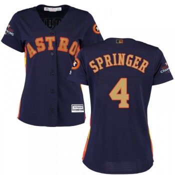 Women's Houston Astros #4 George Springer Navy 2018 Gold Program Cool Base Stitched MLB Jersey Women's Houston Astros #4 George Springer Navy 2018 Gold Program Cool Base Stitched MLB Jersey