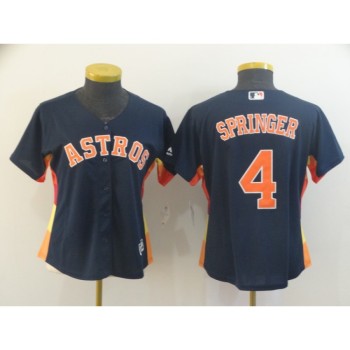 Women's Houston Astros #4 George Springer Navy Cool Base Stitched MLB Jersey(Run Small) Women's Houston Astros #4 George Springer Navy Cool Base Stitched MLB Jersey(Run Small)