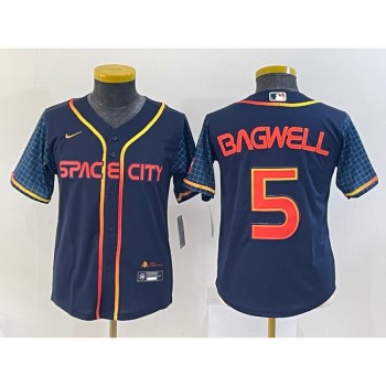 Women's Houston Astros #5 Jeff Bagwell 2022 Navy City Connect Stitched Jersey(Run Small) Women's Houston Astros #5 Jeff Bagwell 2022 Navy City Connect Stitched Jersey(Run Small)
