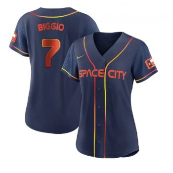 Women's Houston Astros #7 Craig Biggio 2022 Navy City Connect Stitched Jersey(Run Small) Women's Houston Astros #7 Craig Biggio 2022 Navy City Connect Stitched Jersey(Run Small)