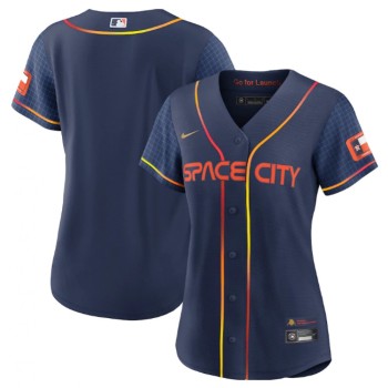 Women's Houston Astros Blank 2022 Navy City Connect Stitched Jersey(Run Small) Women's Houston Astros Blank 2022 Navy City Connect Stitched Jersey(Run Small)