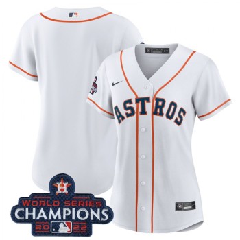 Women's Houston Astros Blank White 2022 World Series Champions Cool Base Stitched Baseball Jersey(Run Small) Women's Houston Astros Blank White 2022 World Series Champions Cool Base Stitched Baseball Jersey(Run Small)