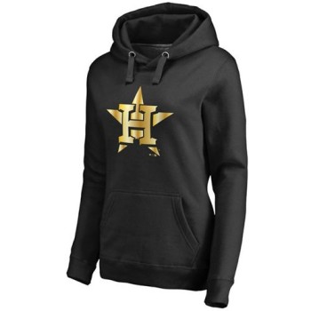 Women's Houston Astros Gold Collection Pullover Hoodie Black Women's Houston Astros Gold Collection Pullover Hoodie Black