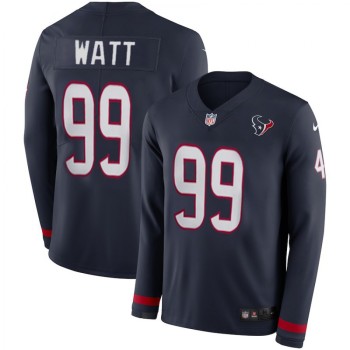 Women's Houston Texans #99 J.J. Watt Navy Therma Long Sleeve Stitched NFL Jersey Women's Houston Texans #99 J.J. Watt Navy Therma Long Sleeve Stitched NFL Jersey