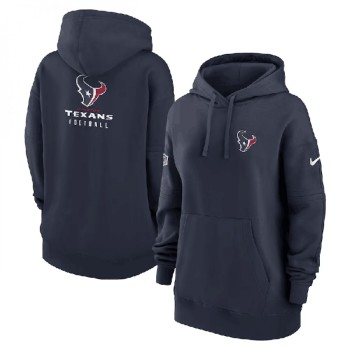 Women's Houston Texans Navy Sideline Club Fleece Pullover Hoodie(Run Small) Women's Houston Texans Navy Sideline Club Fleece Pullover Hoodie(Run Small)