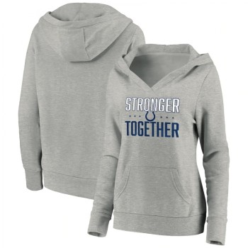 Women's Indianapolis Colts Heather Gray Stronger Together Crossover Neck Pullover Hoodie(Run Small) Women's Indianapolis Colts Heather Gray Stronger Together Crossover Neck Pullover Hoodie(Run Small)