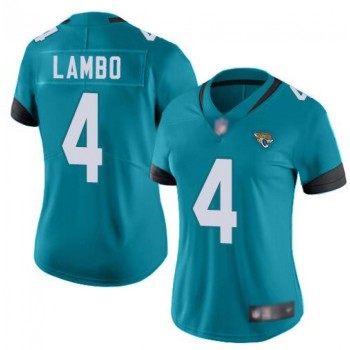 Women's Jacksonville Jaguars #4 Josh Lambo Blue Vapor Untouchable Limited Stitched NFL Jersey(Run Small) Women's Jacksonville Jaguars #4 Josh Lambo Blue Vapor Untouchable Limited Stitched NFL Jersey(Run Small)