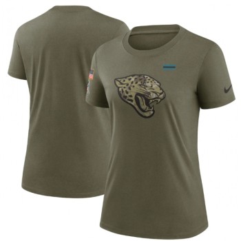 Women's Jacksonville Jaguars Olive 2021 Salute To Service T-Shirt (Run Small) Women's Jacksonville Jaguars Olive 2021 Salute To Service T-Shirt (Run Small)