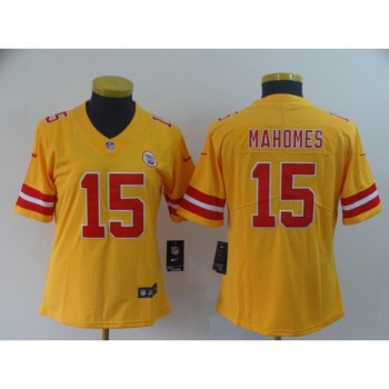 Women's Kansas City Chiefs #15 Patrick Mahomes Gold Inverted Legend Stitched NFL Jersey(Run Small) Women's Kansas City Chiefs #15 Patrick Mahomes Gold Inverted Legend Stitched NFL Jersey(Run Small)