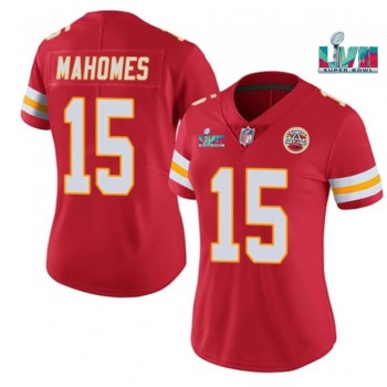 Women's Kansas City Chiefs #15 Patrick Mahomes Red Super Bowl LVII Patch Vapor Stitched Jersey(Run Small) Women's Kansas City Chiefs #15 Patrick Mahomes Red Super Bowl LVII Patch Vapor Stitched Jersey(Run Small)
