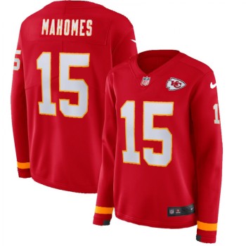 Women's Kansas City Chiefs #15 Patrick Mahomes Red Therma Long Sleeve Stitched NFL Jersey Women's Kansas City Chiefs #15 Patrick Mahomes Red Therma Long Sleeve Stitched NFL Jersey