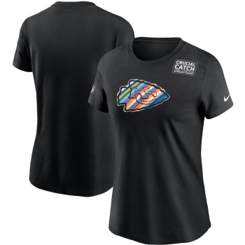 Women's Kansas City Chiefs 2020 Black Sideline Crucial Catch Performance T-Shirt(Run Small) Women's Kansas City Chiefs 2020 Black Sideline Crucial Catch Performance T-Shirt(Run Small)