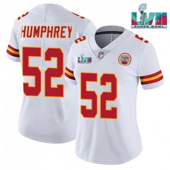 Women's Kansas City Chiefs #52 Creed Humphrey White Super Bowl LVII Patch Vapor Stitched Jersey(Run Small) Women's Kansas City Chiefs #52 Creed Humphrey White Super Bowl LVII Patch Vapor Stitched Jersey(Run Small)
