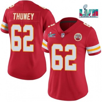 Women's Kansas City Chiefs #62 Joe Thuney Red Super Bowl LVII Patch Vapor Stitched Jersey(Run Small) Women's Kansas City Chiefs #62 Joe Thuney Red Super Bowl LVII Patch Vapor Stitched Jersey(Run Small)