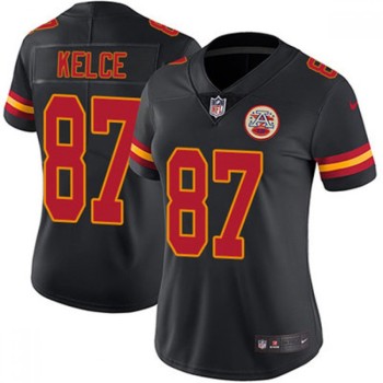 Women's Kansas City Chiefs #87 Travis Kelce Black Vapor Untouchable Player Limited Stitched NFL Jersey Women's Kansas City Chiefs #87 Travis Kelce Black Vapor Untouchable Player Limited Stitched NFL Jersey