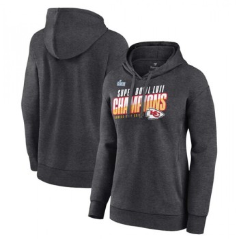 Women's Kansas City Chiefs Charcoal Super Bowl LVII Champions Victory Formation Pullover Hoodie(Run Small) Women's Kansas City Chiefs Charcoal Super Bowl LVII Champions Victory Formation Pullover Hoodie(Run Small)