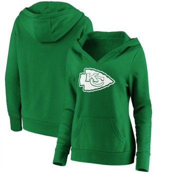 Women's Kansas City Chiefs Green St. Patrick's Day White Logo Pullover Hoodie(Run Small) Women's Kansas City Chiefs Green St. Patrick's Day White Logo Pullover Hoodie(Run Small)