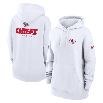 Women's Kansas City Chiefs White Sideline Club Fleece Pullover Hoodie(Run Small) Women's Kansas City Chiefs White Sideline Club Fleece Pullover Hoodie(Run Small)