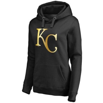 Women's Kansas City Royals Gold Collection Pullover Hoodie Black Women's Kansas City Royals Gold Collection Pullover Hoodie Black