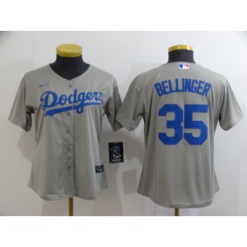 Women's Los Angeles Dodgers #35 Cody Bellinger Grey Cool Base Stitched MLB Jersey(Run Small) Women's Los Angeles Dodgers #35 Cody Bellinger Grey Cool Base Stitched MLB Jersey(Run Small)