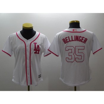 Women's Los Angeles Dodgers #35 Cody Bellinger White Pink Cool Base Stitched MLB Jersey Women's Los Angeles Dodgers #35 Cody Bellinger White Pink Cool Base Stitched MLB Jersey