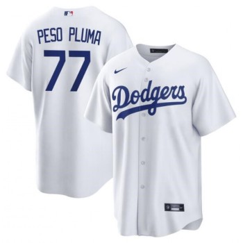 Women's Los Angeles Dodgers #77 Peso Pluma White Stitched Baseball Jersey(Run Small) Women's Los Angeles Dodgers #77 Peso Pluma White Stitched Baseball Jersey(Run Small)