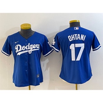 Women's Los Angeles Dodgers #17 Shohei Ohtani Blue Stitched Jersey(Run Small) Women's Los Angeles Dodgers #17 Shohei Ohtani Blue Stitched Jersey(Run Small)