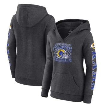 Women's Los Angeles Rams 2022 Heathered Charcoal Super Bowl LVI Champions Retro Pullover Hoodie(Run Small) Women's Los Angeles Rams 2022 Heathered Charcoal Super Bowl LVI Champions Retro Pullover Hoodie(Run Small)