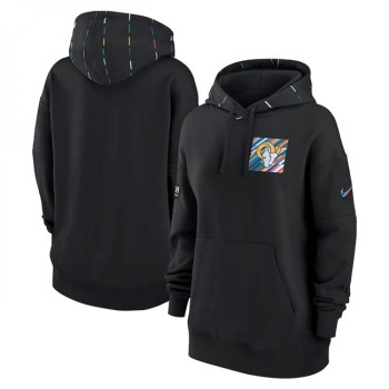 Women's Los Angeles Rams Black 2023 Crucial Catch Club Pullover Hoodie(Run Small) Women's Los Angeles Rams Black 2023 Crucial Catch Club Pullover Hoodie(Run Small)