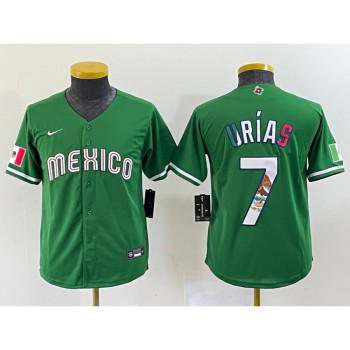 Women's Mexico Baseball #7 Julio Urias 2023 Green World Baseball Classic Stitched Jersey(Run Small) Women's Mexico Baseball #7 Julio Urias 2023 Green World Baseball Classic Stitched Jersey(Run Small)