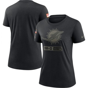 Women's Miami Dolphins 2020 Black Salute To Service Performance T-Shirt (Run Small) Women's Miami Dolphins 2020 Black Salute To Service Performance T-Shirt (Run Small)