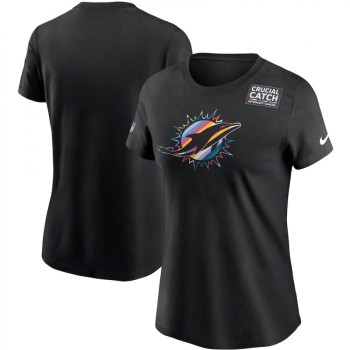 Women's Miami Dolphins 2020 Black Sideline Crucial Catch Performance T-Shirt(Run Small) Women's Miami Dolphins 2020 Black Sideline Crucial Catch Performance T-Shirt(Run Small)
