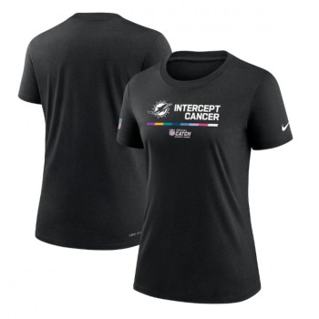 Women's Miami Dolphins 2022 Black Crucial Catch Performance T-Shirt(Run Small) Women's Miami Dolphins 2022 Black Crucial Catch Performance T-Shirt(Run Small)