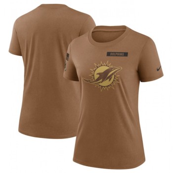 Women's Miami Dolphins 2023 Brown Salute To Service Legend Performance T-Shirt(Run Small) Women's Miami Dolphins 2023 Brown Salute To Service Legend Performance T-Shirt(Run Small)